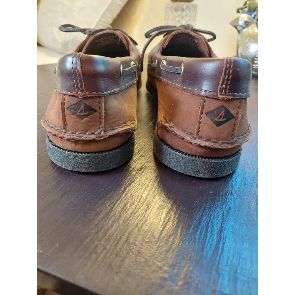 Sperry Mens Top Sider AO 2-Eye Moc Toe Boat Deck Shoes Brown Nubuck Sz 11.5 NEW!